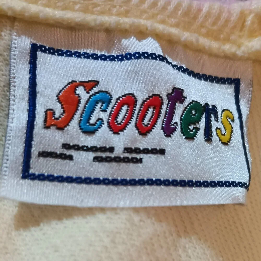 Scooters Yellow Embroidered Knit Romper 6-9m Long Sleeve Pink Flowers